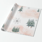 Winter Blush Baby shower Wrapping Paper Cadeaupapier (Uitgerold)