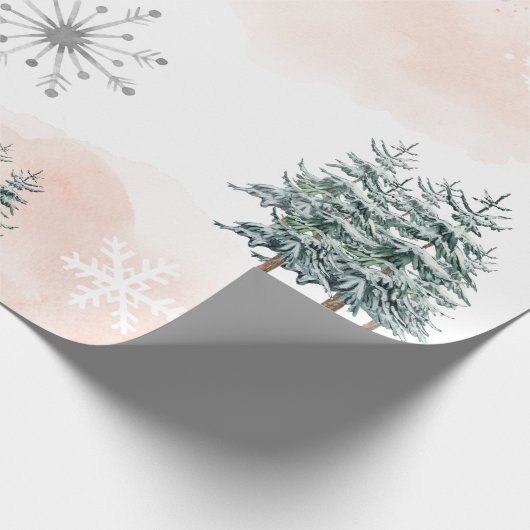 Winter Blush Baby shower Wrapping Paper Cadeaupapier (Hoek)