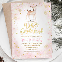 Winter Blush Pink Snowflakes Onederland Birthday