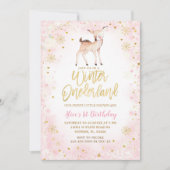 Winter Blush Pink Snowflakes Onederland Birthday Kaart (Voorkant)