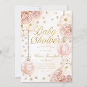 Winter Blush Roze Bloemen Baby Shower Kaart (Voorkant)