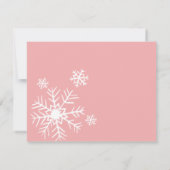 Winter Blush Roze Dank u kaart Notitiekaartje (Achterkant)