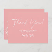 Winter Blush Roze Dank u kaart Notitiekaartje (Voorkant / Achterkant)