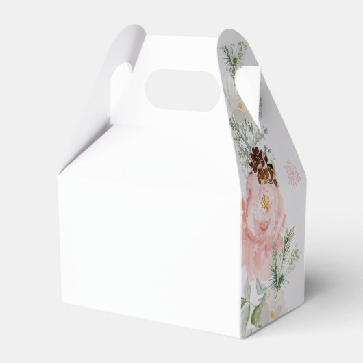 Winter blush roze eerste verjaardag hert bedankdoosjes (Achterkant)