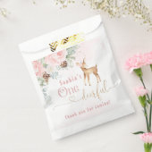 Winter blush roze eerste verjaardag hert bedankzakje (Gezegeld)