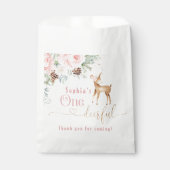 Winter blush roze eerste verjaardag hert bedankzakje (Voorkant)