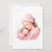 Winter Blush Roze Moeder & Kind Meisje Baby shower Kaart (Achterkant)