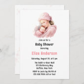 Winter Blush Roze Moeder & Kind Meisje Baby shower Kaart (Voorkant / Achterkant)