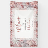 Winter Blush Roze Sneeuwvlok Baby shower Spandoek (Verticaal)