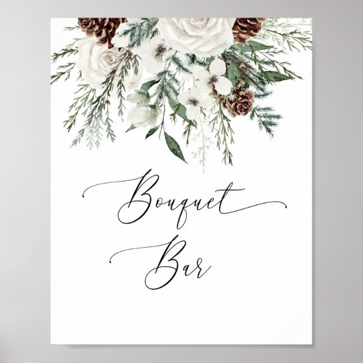 Winter Boeket Bar bruiloft Poster (Voorkant)