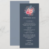 Winter Boeket Kerstdiner Menu Kaart (Voorkant / Achterkant)