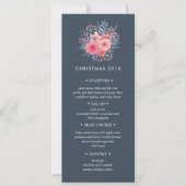 Winter Boeket Kerstdiner Menu Kaart (Voorkant)