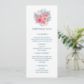 Winter Boeket Kerstdiner Menu Kaart (Staand voorkant)