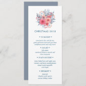 Winter Boeket Kerstdiner Menu Kaart (Voorkant / Achterkant)