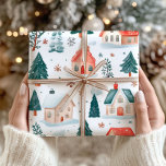 Winter Boerderij Christmas Wrapping Paper - Rustie Cadeaupapier<br><div class="desc">Breng de vredige charme van een landelijke winter naar uw vakantiegeschenken met dit Winter Cottage Boerderij kerstinpakpapier. Met een schilderachtig tafereel van gezellige huisjes, besneeuwde boerderijen en een rustiek winterlandschap, legt dit inpakpapier de serene schoonheid van de winter vast. Perfect voor degenen die houden van de warmte van het leven...</div>
