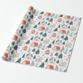 Winter Boerderij Christmas Wrapping Paper - Rustie Cadeaupapier (Uitgerold)
