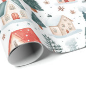 Winter Boerderij Christmas Wrapping Paper - Rustie Cadeaupapier (Rol Hoek)