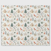 Winter Boerderij Christmas Wrapping Paper - Vogels Cadeaupapier (Vlak)