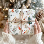 Winter Boerderij Christmas Wrapping Paper - Vogels Cadeaupapier<br><div class="desc">Breng de vredige charme van een landelijke winter naar uw vakantiegeschenken met dit Winter Cottage Boerderij kerstinpakpapier. Met een schilderachtig tafereel van gezellige huisjes, besneeuwde boerderijen en een rustiek winterlandschap, legt dit inpakpapier de serene schoonheid van de winter vast. Perfect voor degenen die houden van de warmte van het leven...</div>