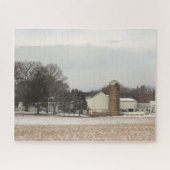 Winter Boerderij Fotopuzzel Legpuzzel (Horizontaal)