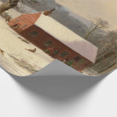  Winter Boerderij huis Cadeaupapier (Hoek)