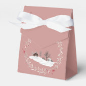 Winter Boerderij huis omringd door kerstkrans Bedankdoosjes (Voorkant Zijde)