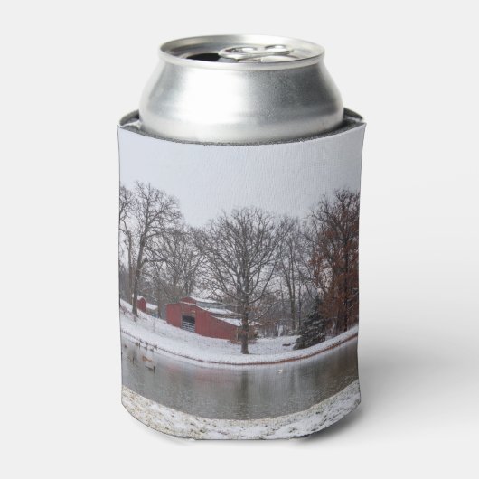 Winter Boerderij Pano Blikjeskoeler (Blikje Voorkant)