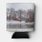 Winter Boerderij Pano Blikjeskoeler (Voorkant)