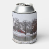 Winter Boerderij Pano Blikjeskoeler (Blikje Achterkant)