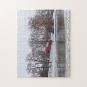 Winter Boerderij Pano Legpuzzel (Verticaal)