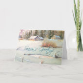 WINTER BOERDERIJ & POND beroemd gemaakt door SHARO Feestdagen Kaart (Voorkant)