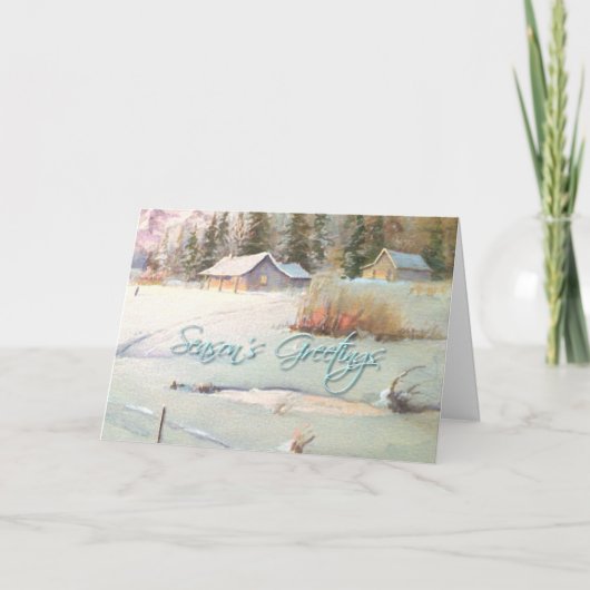 WINTER BOERDERIJ & POND beroemd gemaakt door SHARO Feestdagen Kaart (Voorkant)