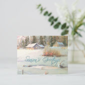 WINTER BOERDERIJ & POND door SHARON SHARPE Briefkaart (Staand voorkant)