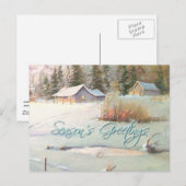 WINTER BOERDERIJ & POND door SHARON SHARPE Briefkaart (Voorkant / Achterkant)