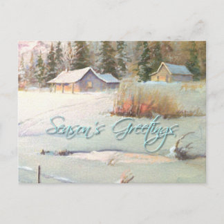 WINTER BOERDERIJ & POND door SHARON SHARPE Briefkaart