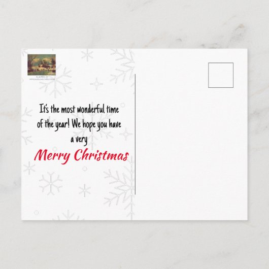 Winter Boerderij Scène Briefkaart (Achterkant)