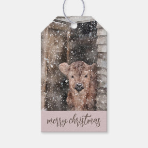 Winter Boerderij Scene Kerstcadeau Labels Cadeaulabel