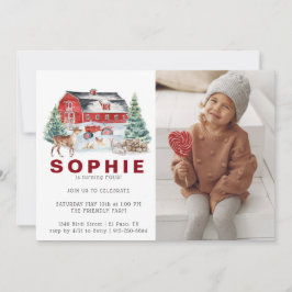 Winter Boerderij thema | Uitnodiging voor verjaard