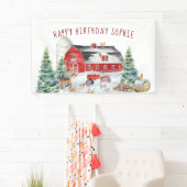 Winter Boerderij thema verjaardagsfeestje welkomst Spandoek (Insitu)