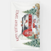 Winter Boerderij thema verjaardagsfeestje welkomst Spandoek (Verticaal)