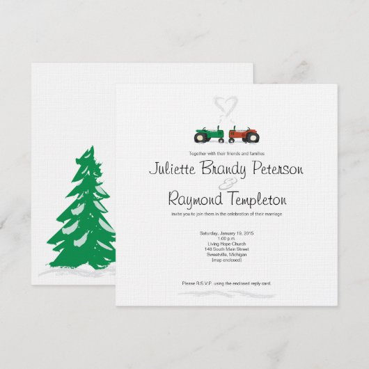 Winter Boerderij Weddenschap Kaart (Voorkant / Achterkant)