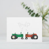 Winter Boerderij Wedding RSVP-kaart RSVP Kaartje (Staand voorkant)
