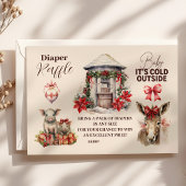 Winter Boerderijdieren Kerstluier Raffle Informatiekaartje