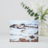 "Winter Boerderijen" Briefkaart Landwegen (Staand voorkant)