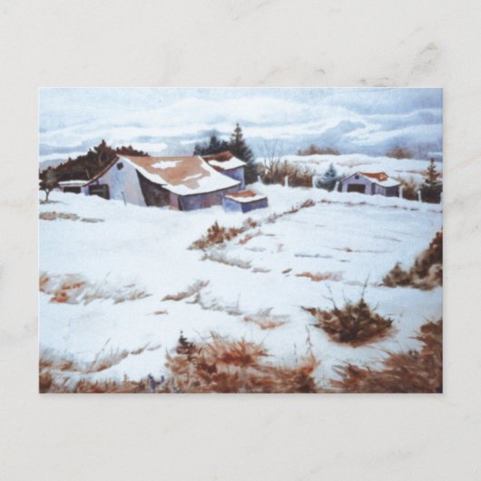 "Winter Boerderijen" Briefkaart Landwegen (Voorkant)