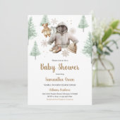 Winter Boho Babykleding Baby shower Kaart (Staand voorkant)