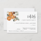 Winter Boho bloemenbruiloft RSVP Kaart (Voorkant)