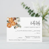 Winter Boho bloemenbruiloft RSVP Kaart (Staand voorkant)