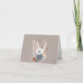 Winter Boho Bloemige Trouw | Beige Bedankkaart (Achterkant)