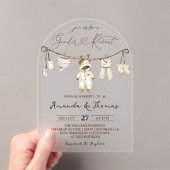 Winter Boho Clothesline Gender Reveal Acryl Uitnodigingen (Insitu (Draagbaar))